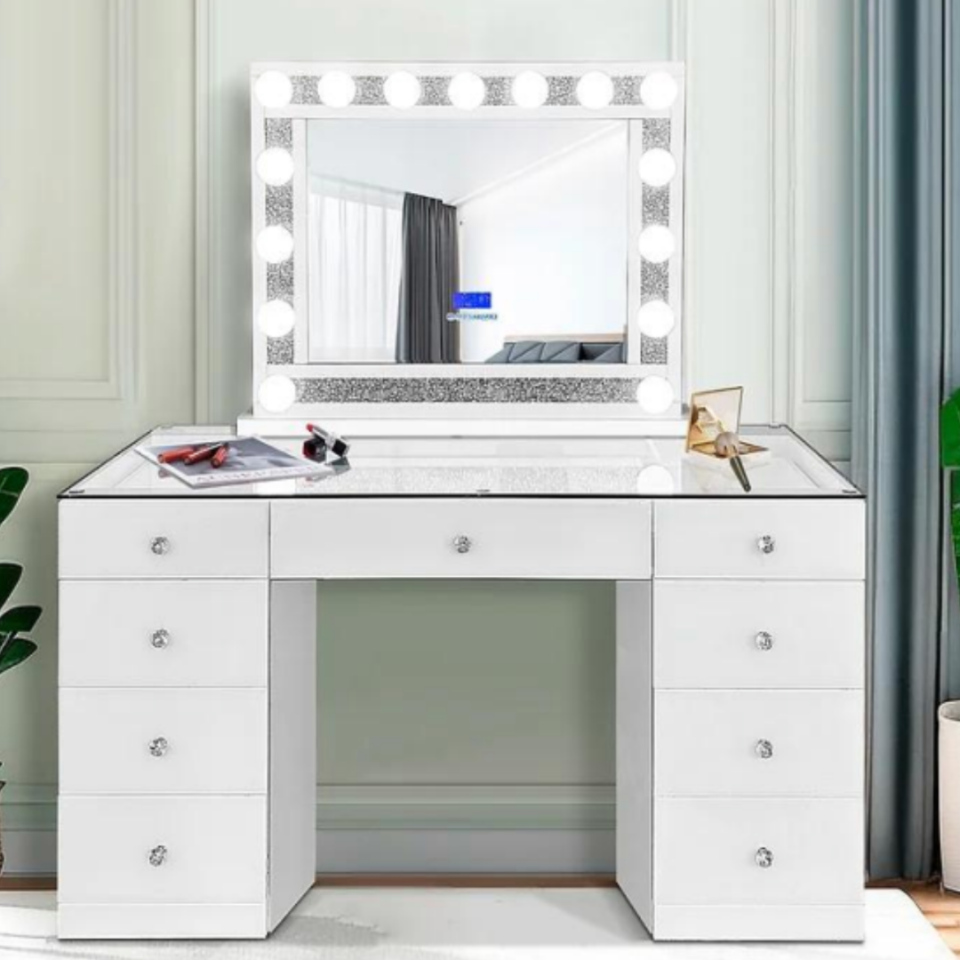 Amber Crystal LED Mirror