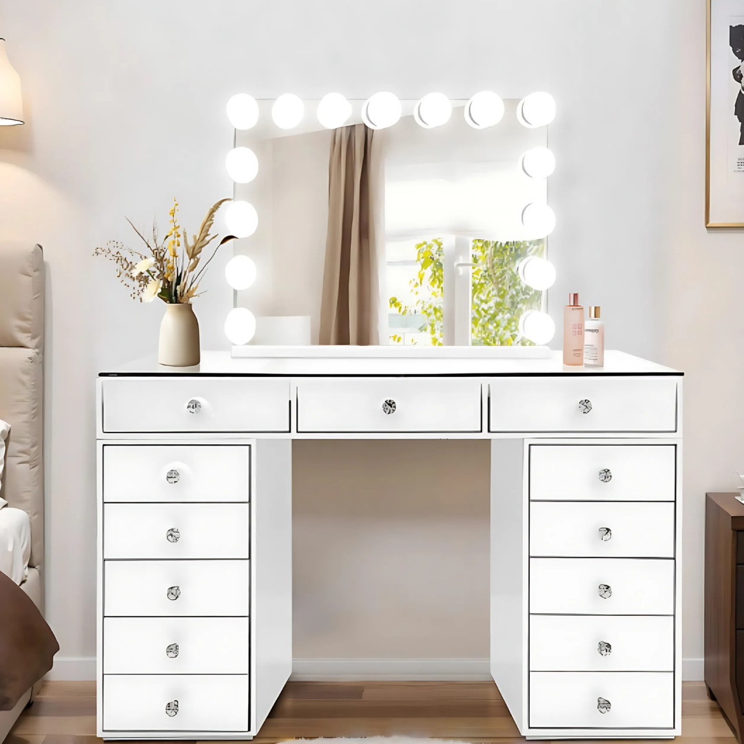 DivaGlow Vanity Station + Liora Hollywood LED Mirror